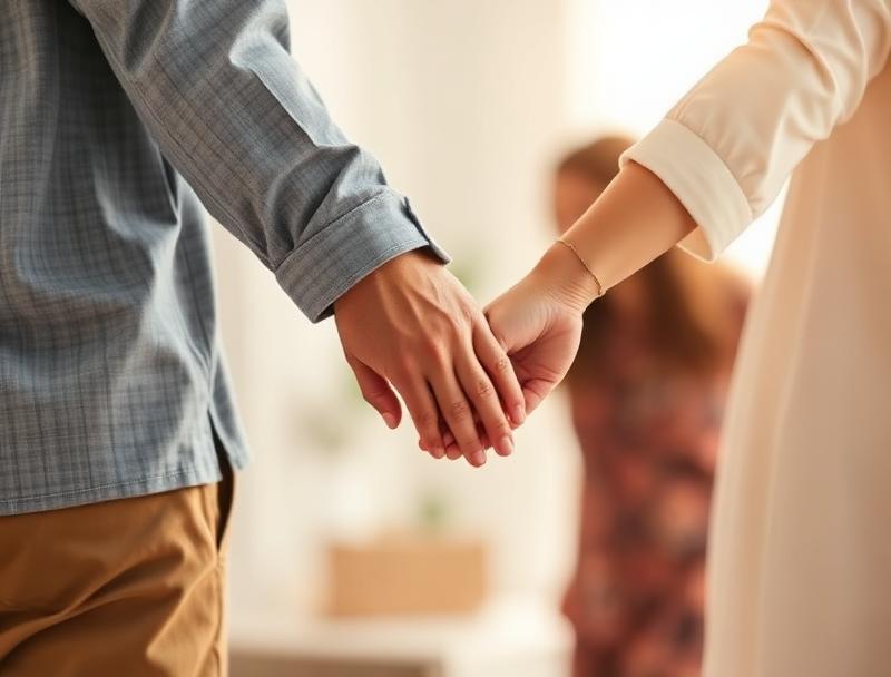 Family members offering support and care to loved one needing help